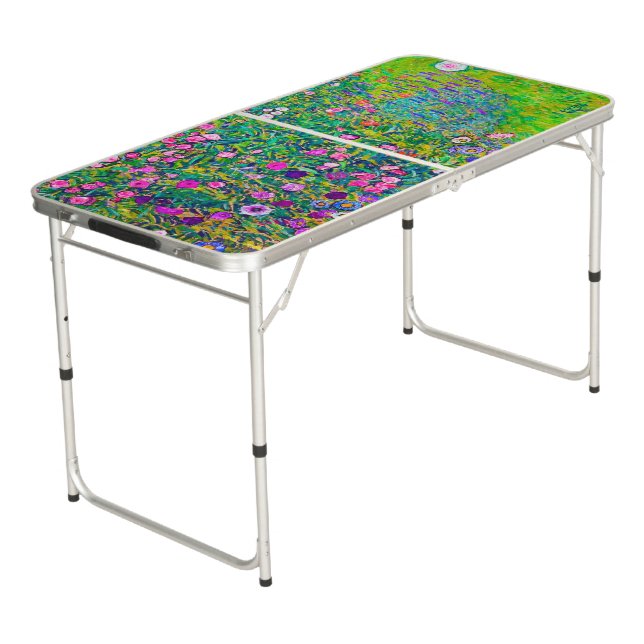 Italian Garden, Gustav Klimt Beer Pong Table (Angled)