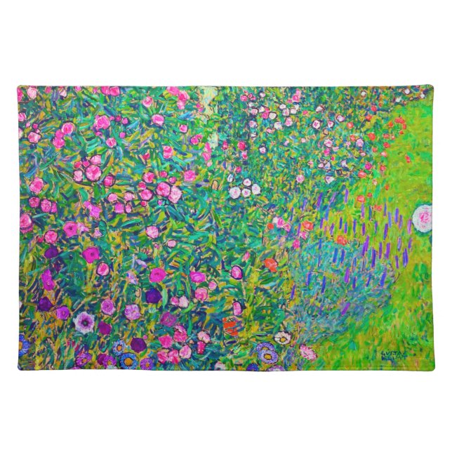Italian Garden, Gustav Klimt Cloth Placemat (Front)