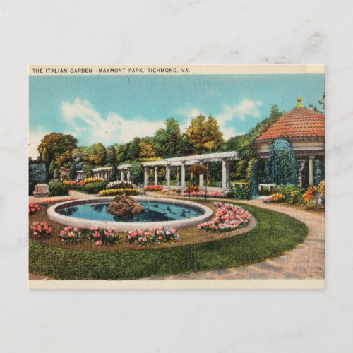 Italian Garden Maymont Park Richmond Virginia Postcard