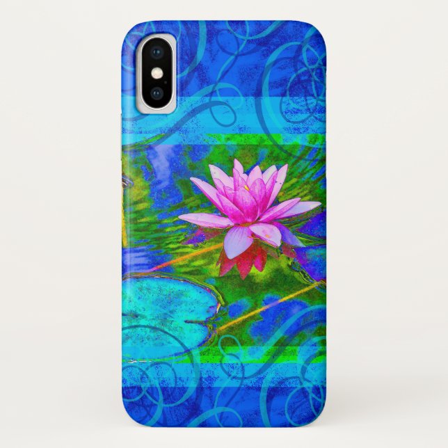 Italian Garden Pink Waterlily Elegant Case-Mate iPhone Case (Back)