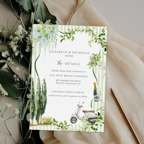 Italian Garden  Wedding Guest Details Enclosure Card