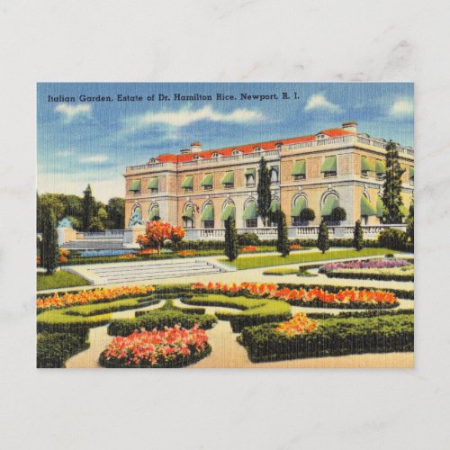 Italian Gardens Newport Rhode Island Postcard