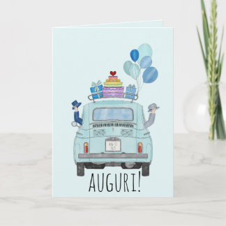 Italian Gay Wedding Day Fiat 500 Card