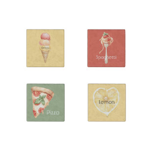 Italian Gelato Ice Cream Spaghetti Lemon Pizza Stone Magnet
