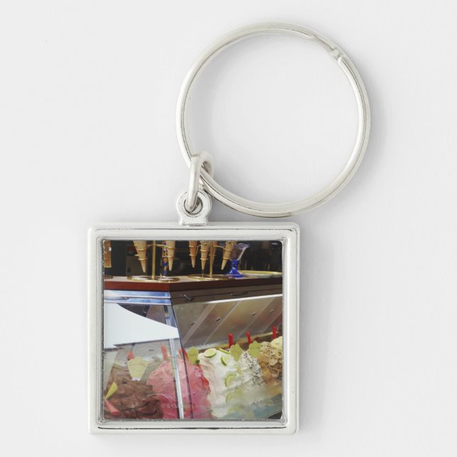 Italian gelato in display case keychain (Front)
