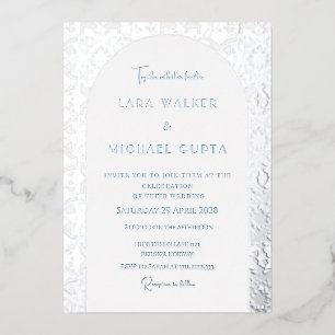Italian Geometric Tile Wedding (Solid) Foil Invitation