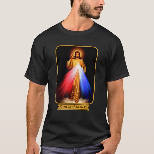 Italian Ges confido in Te Divine Mercy Jesus Catho T-Shirt (Front)