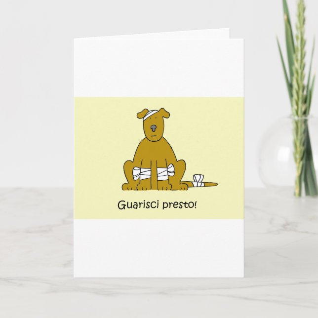 Italian Get Well Soon Guarisci Presto Card (Front)