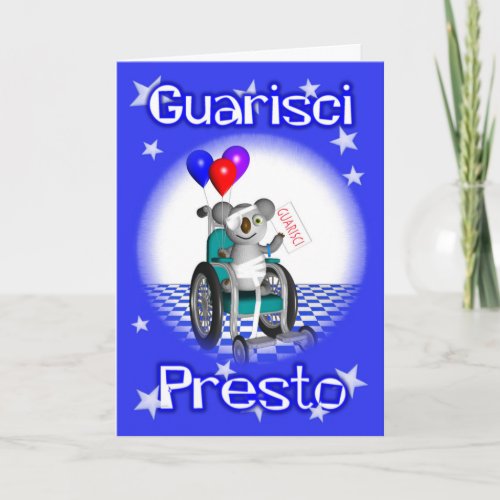 Italian Get Well Soon Quarisci Presto Kid card