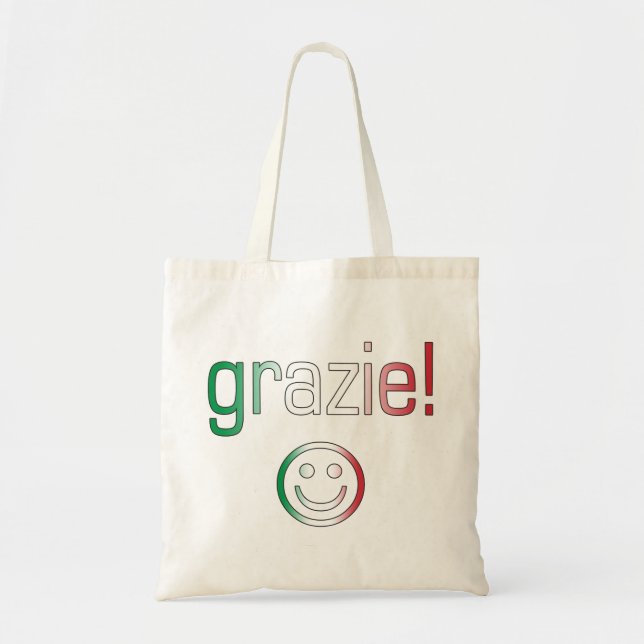 Italian Gifts : Thank You / Grazie Face Tote Bag (Front)