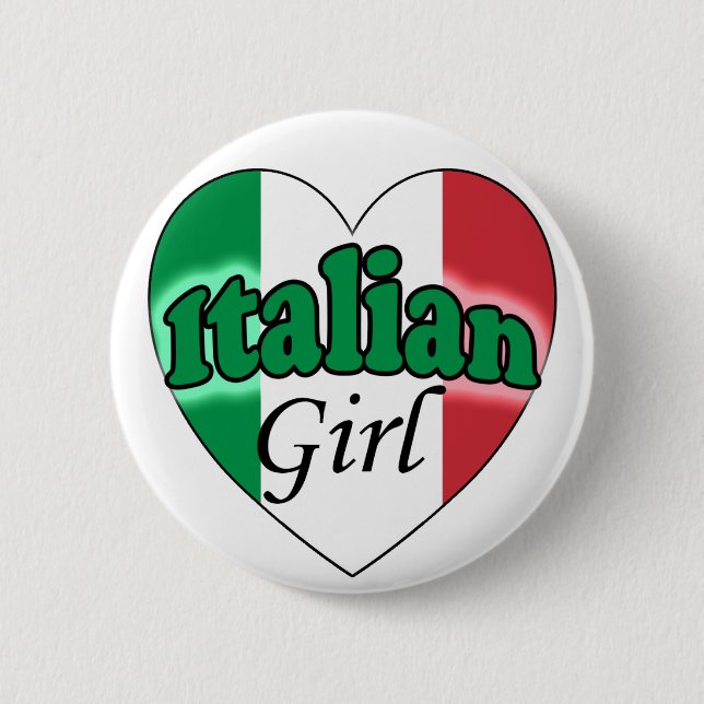 Italian Girl Button (Front)