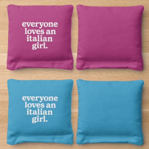 Italian Girl Design - Everyone Loves an Italian Gi Cornhole Bags