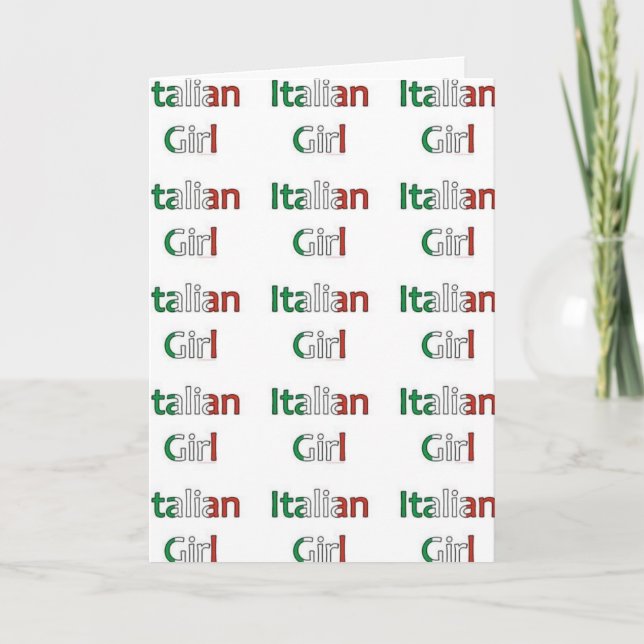 "ITALIAN GIRL" HAPPY BIRTHDAY CARD (Front)