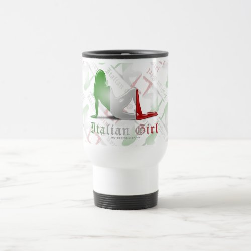 Italian Girl Silhouette Flag Travel Mug