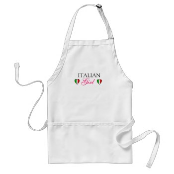 Italian Girl With Flag Of Italy Adult Apron by hungaricanprincess at Zazzle