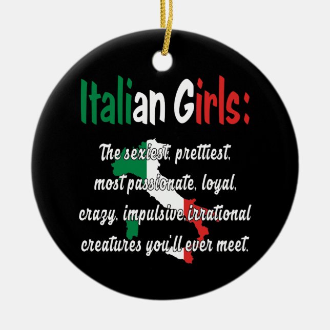 ITALIAN GIRLS FUNNY CERAMIC ORNAMENT (Front)