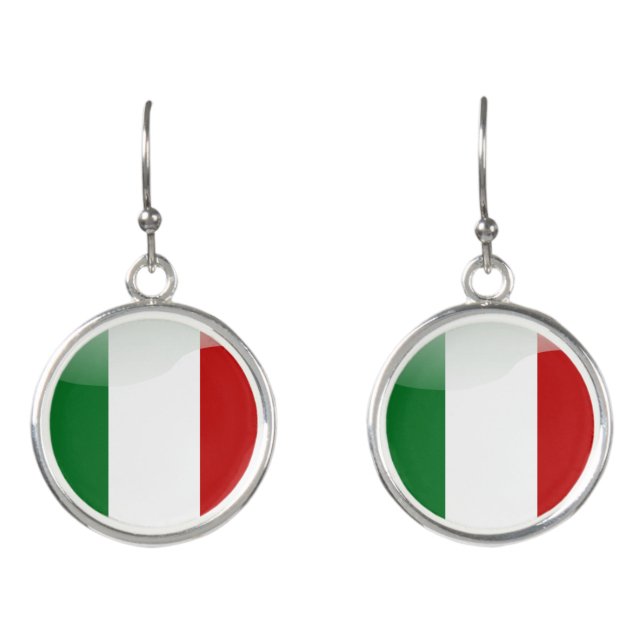 Italian glossy flag earrings (Front)