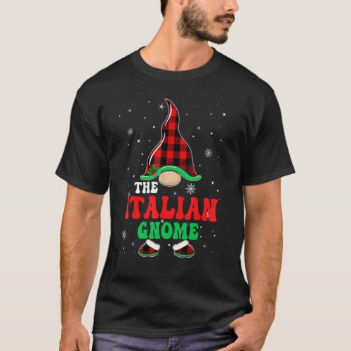 Italian Gnome Buffalo Plaid Matching Family Christ T_Shirt