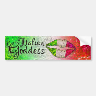 Italian Goddess Princess Diva Italia Italy Glitter Bumper Sticker