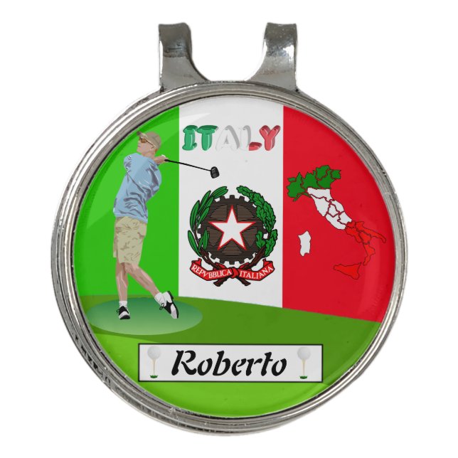 Italian golfer golf hat clip (Front)