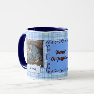 ITALIAN Grandfather Orgoglio Blue Plaid 2 Photo Mug