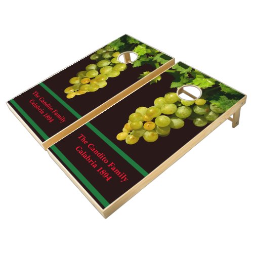 Italian Grapes customizable Family Cornhole Set
