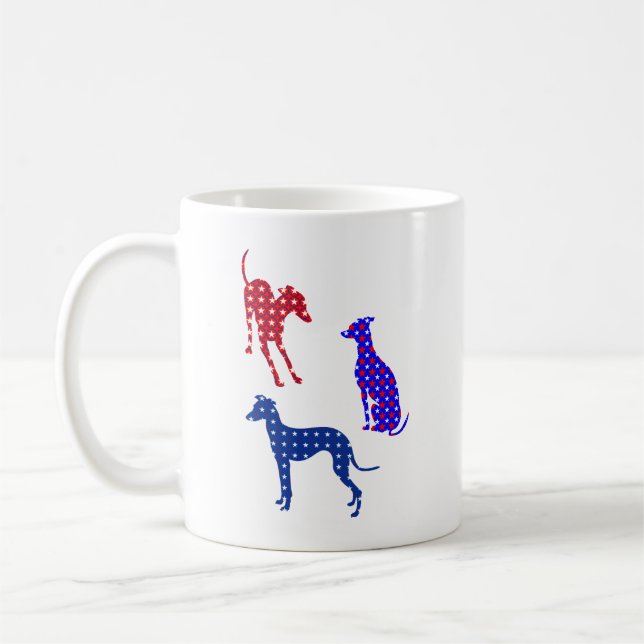 Italian Greyhound 4th Of July Mug (Left)