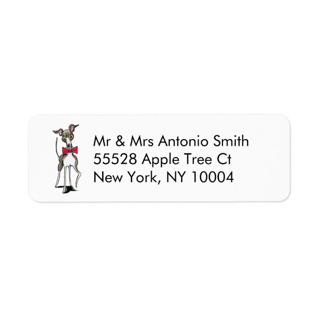 Italian Greyhound Antonio Custom Label (Front)