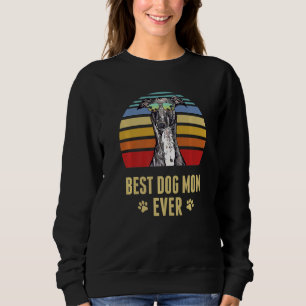 Italian Greyhound Best Dog Mom Ever Retro Sunset Sweatshirt
