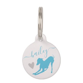 Italian Greyhound Blue Silhouette Chic Name Dog