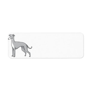 italian greyhound cartoon 2 label