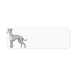 italian greyhound cartoon 2 label