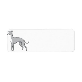 Italian Greyhound Cartoon 2 Label by BreakoutTees at Zazzle