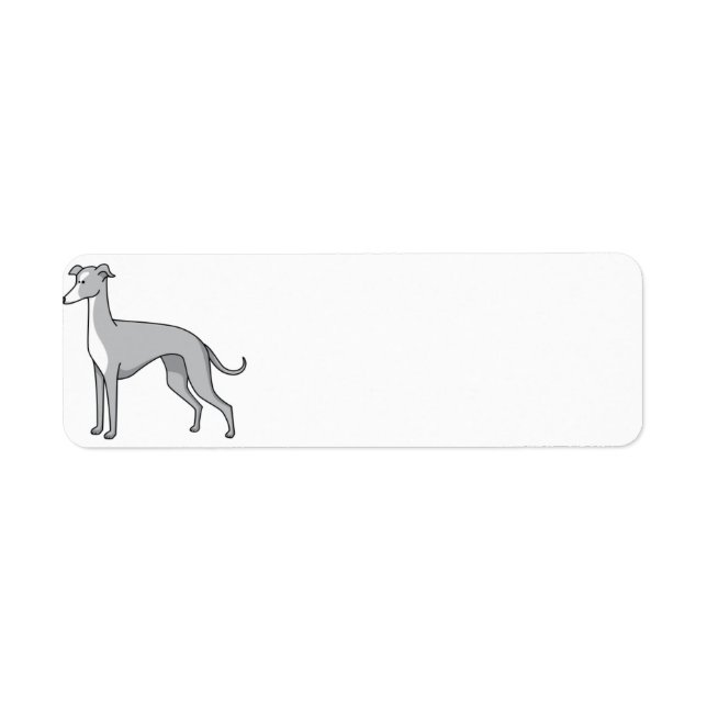 italian greyhound cartoon 2 label (Front)