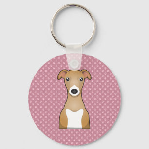 Italian Greyhound Cartoon Keychain