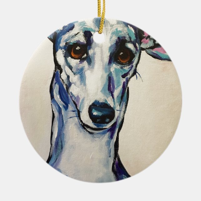 Italian Greyhound Ceramic Ornament (Front)