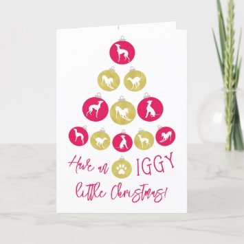 Italian Greyhound Christmas Baubles Red Faux Gold