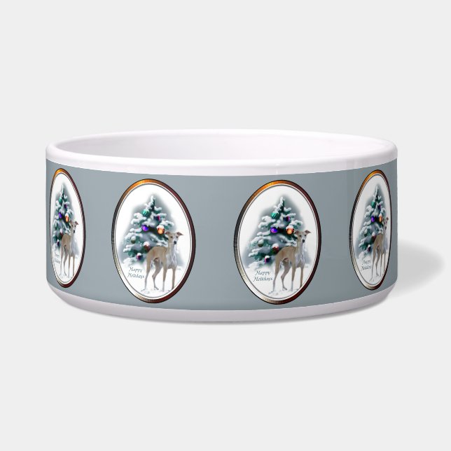 Italian Greyhound Christmas  Bowl (Front)
