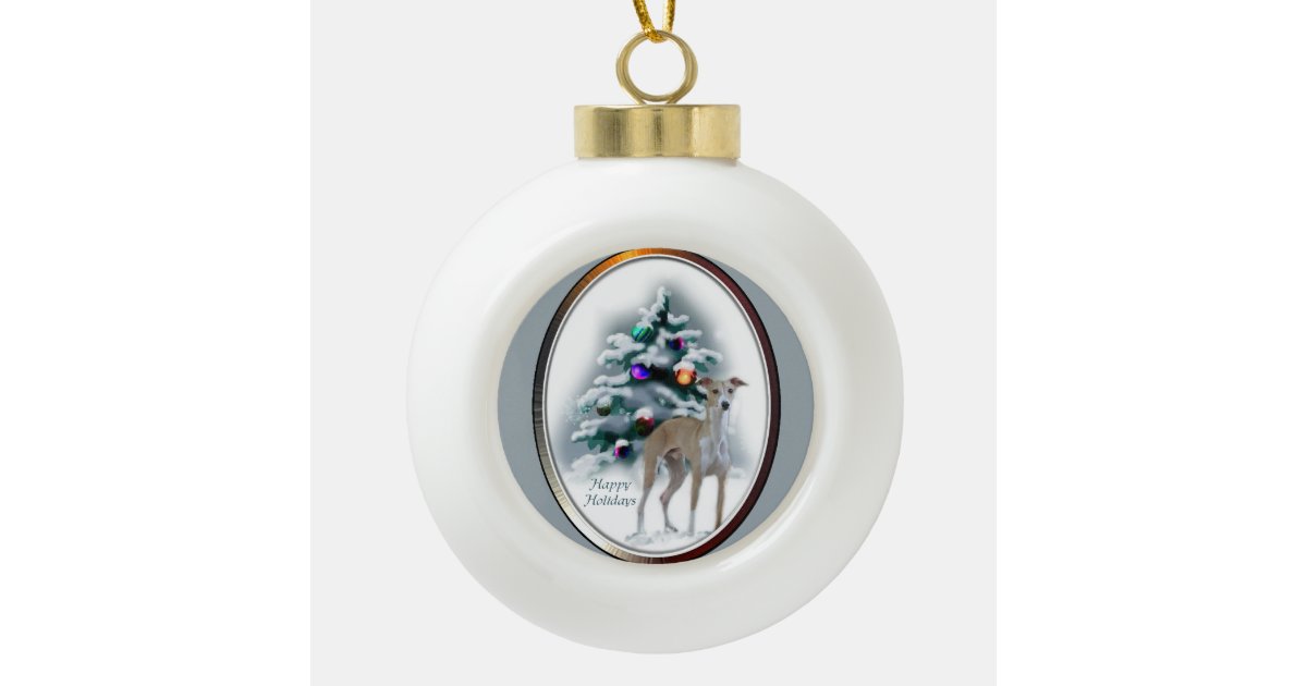 Italian Greyhound Christmas Ceramic Ball Ornament Zazzle
