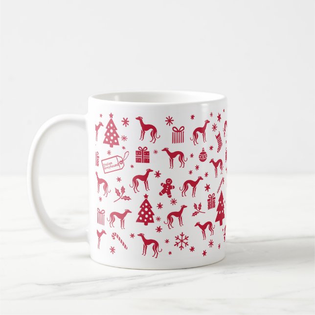 Italian Greyhound Christmas Design Coffee Mug (Left)