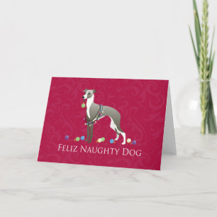 Italian Greyhound Christmas Design Holiday Card