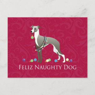 Italian Greyhound Christmas Design Holiday Postcard