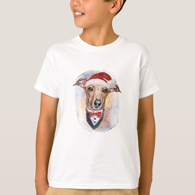 Italian Greyhound Christmas Gifts For Dog Lovers T-Shirt (Front)