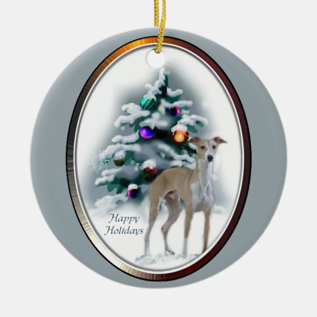 Italian Greyhound Christmas Gifts Ornament (Front)