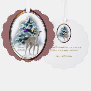 Italian Greyhound Christmas Gifts Ornament Card