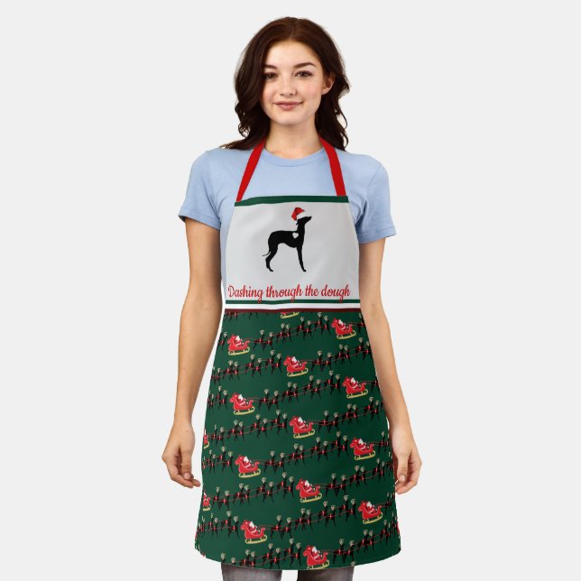 Italian Greyhound Christmas Iggy  Apron (Worn)