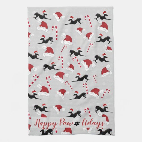 Italian Greyhound Christmas Kitchen Towel