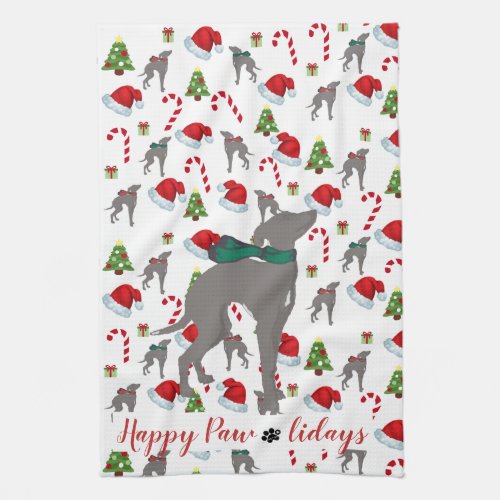 Italian Greyhound Christmas Kitchen Towel