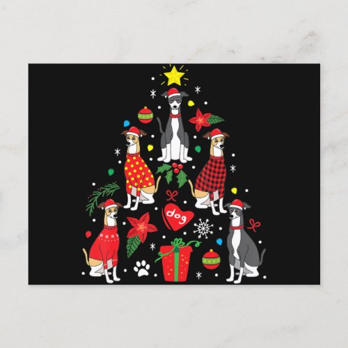 Italian Greyhound Christmas Ornament Tree Dog Mom Announcement Postcard