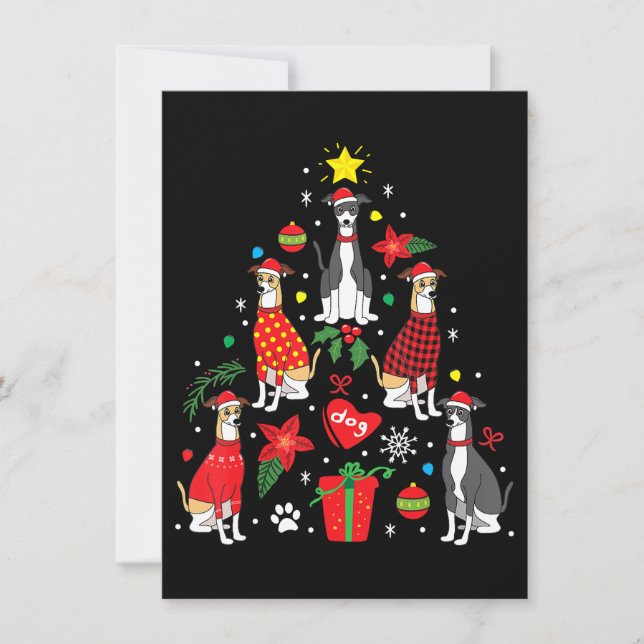 Italian Greyhound Christmas Ornament Tree Dog Mom Invitation (Front)
